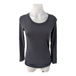 Vulin Size XS Long Sleeves Tee T-Shirt Black Cotton Blend Round Neck Pullover